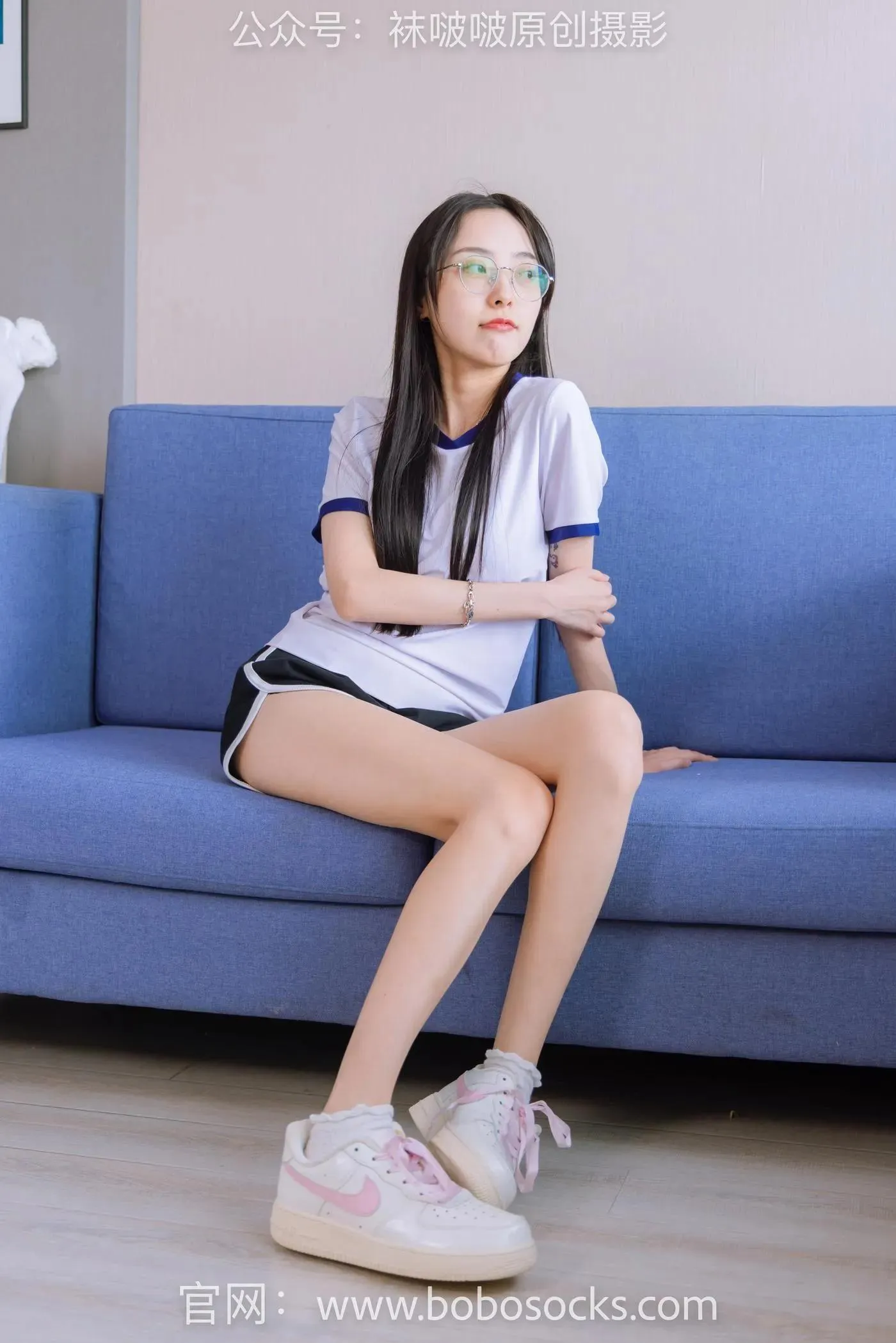[BoBoSocks袜啵啵]NO.147 稚予-空军一号板鞋、白棉袜、体操服 [139P]插图2